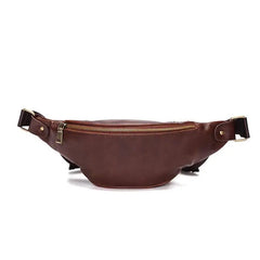 Men's Retro Waist Bag Waterproof PU Leather Chest Bag Casual Men's Messenger Bag