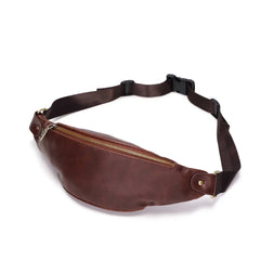 Men's Retro Waist Bag Waterproof PU Leather Chest Bag Casual Men's Messenger Bag