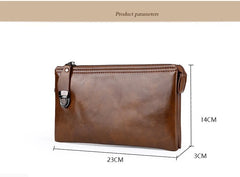 Men's Retro Wallet PU Hand Bag with Safety Lock