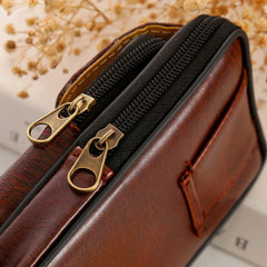 Men's Retro Casual Double-deck Waist Pack Geometric Belt Bag