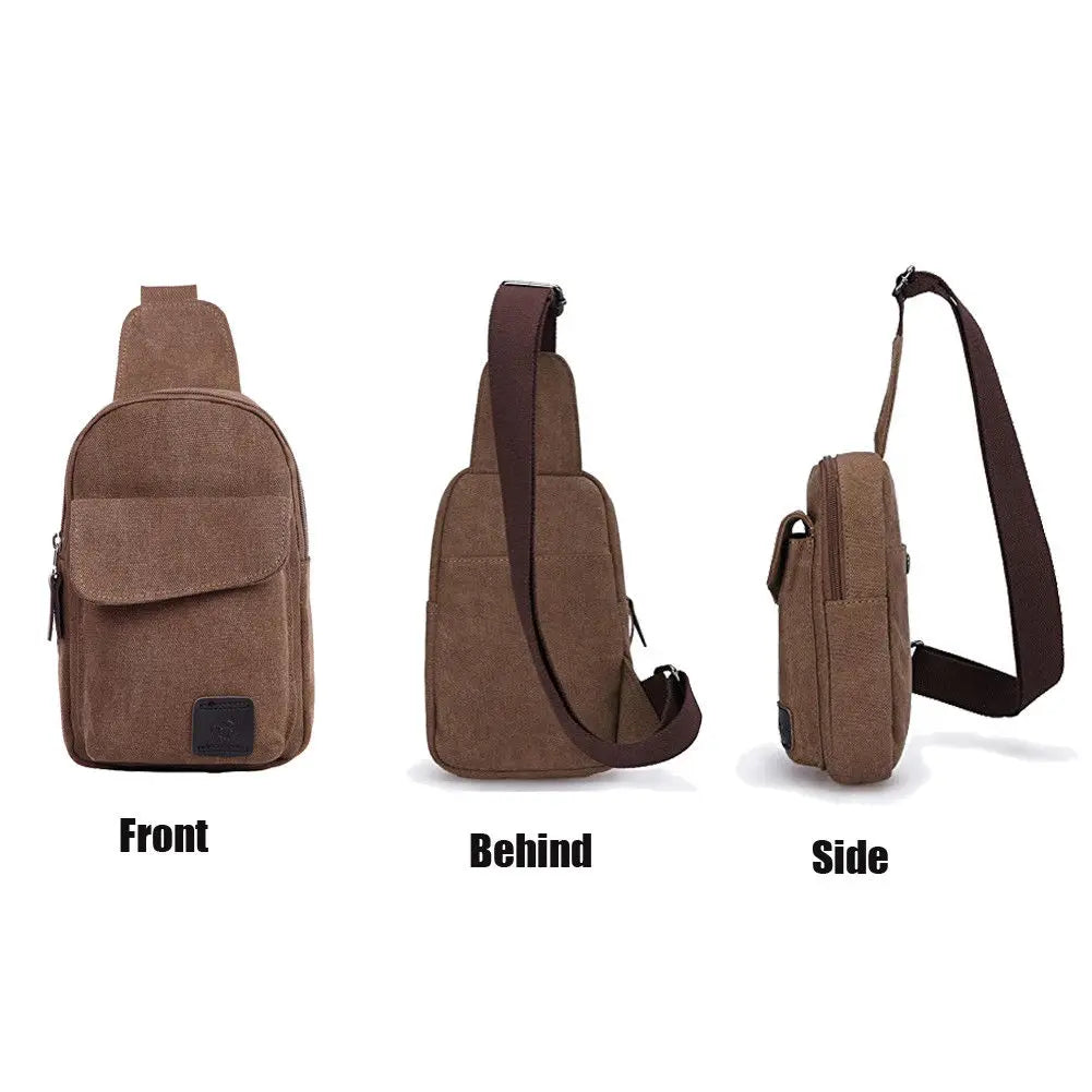 Men's Small Chest Sling Bag Travel Hiking Cross Body Messenger Shoulder Backpack