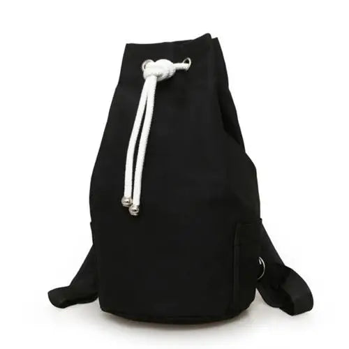 Men's Canvas Bucket Bag Drawstring Backpack