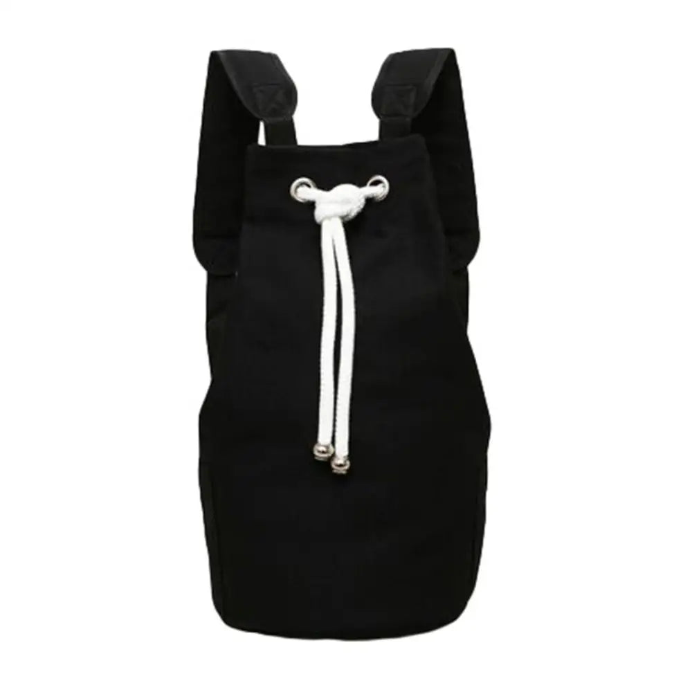 Men's Canvas Bucket Bag Drawstring Backpack