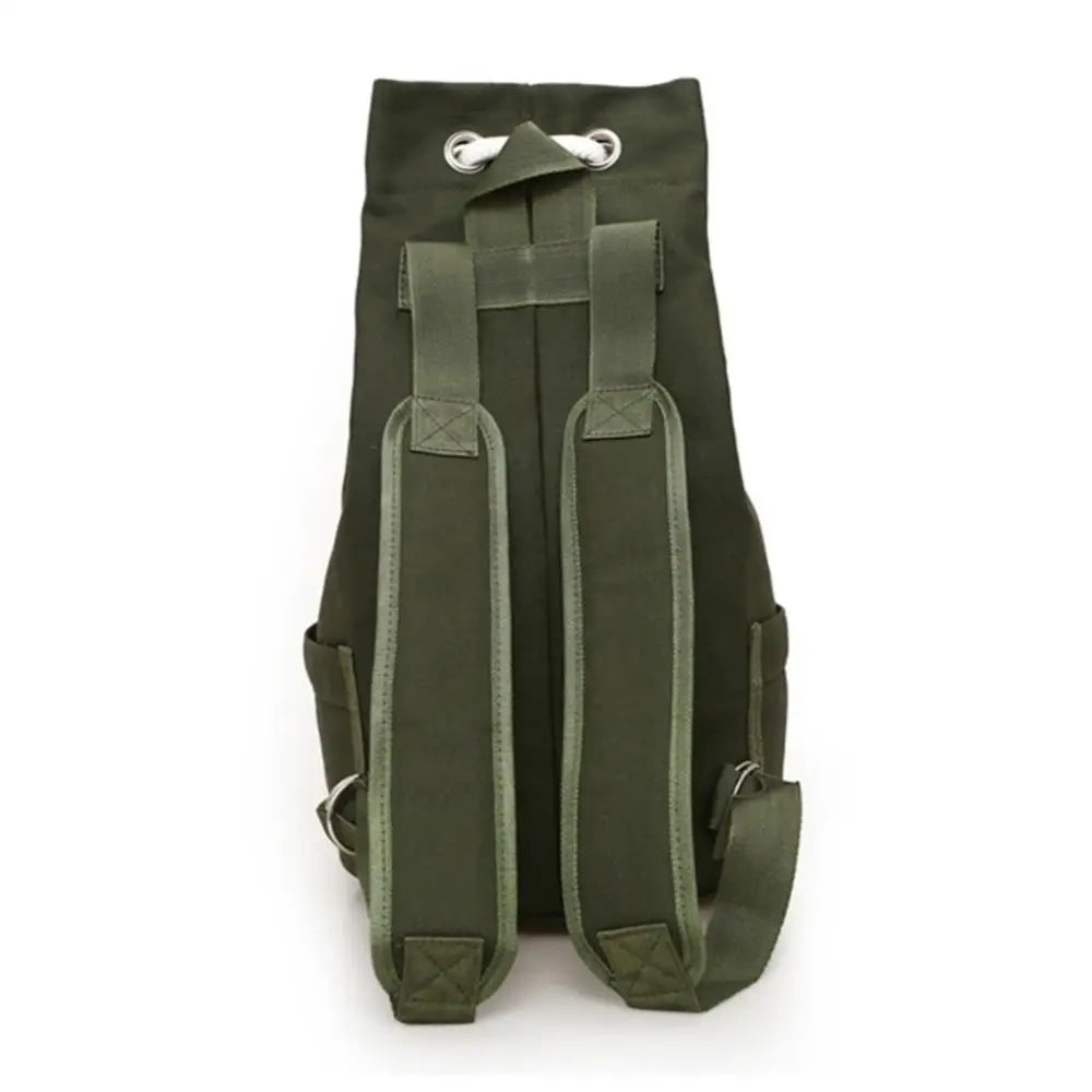 Men's Canvas Bucket Bag Drawstring Backpack