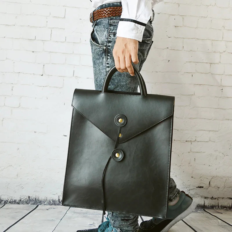 Men's Vintage Backpacks Crazy horse Leather school bag Computer Laptop bag pack