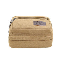 Men's Waist Bag Durable Waist Packs Belt Messager Shoulder Bags Vintage Canvas