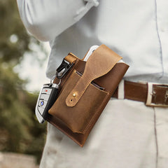Men's Leather Waist Pack Belt Bag Fanny Small Shoulder Bags Phone Bag
