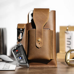 Men's Leather Waist Pack Belt Bag Fanny Small Shoulder Bags Phone Bag