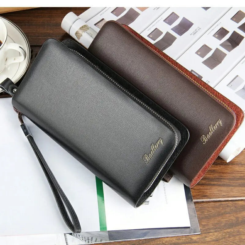 Men's Leather Wallet Clutch Bag Billeteras Masculina