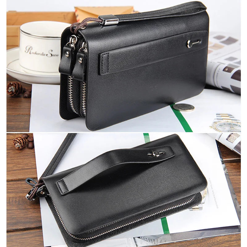 Men's Leather Wallet Clutch Bag Billeteras Masculina