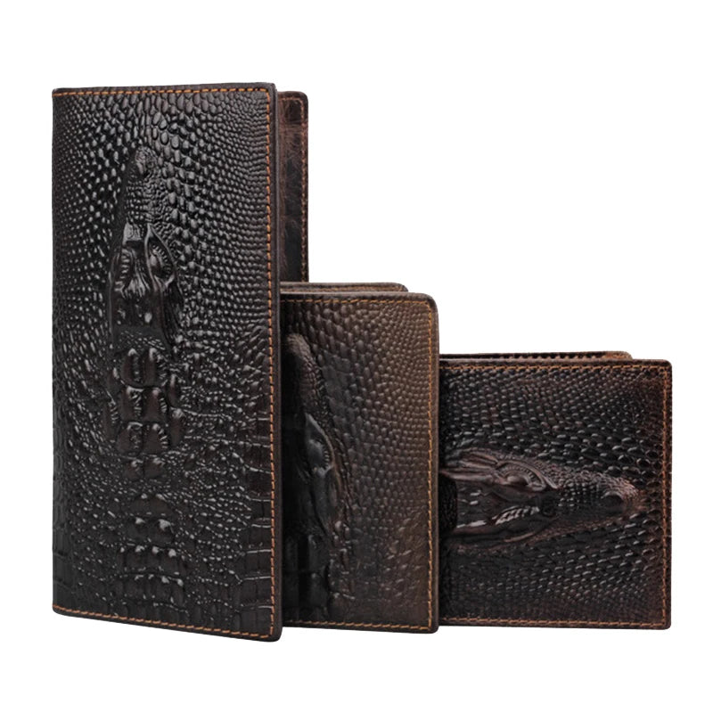 Men's Leather Wallet with Dragon Embossing RFID Protection
