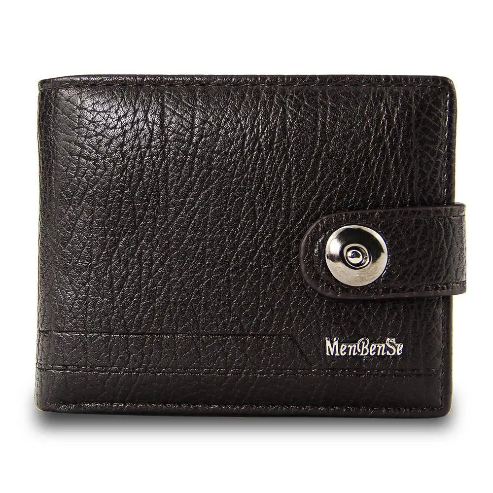Men's Leather Wallet Short Hasp Slim Purse