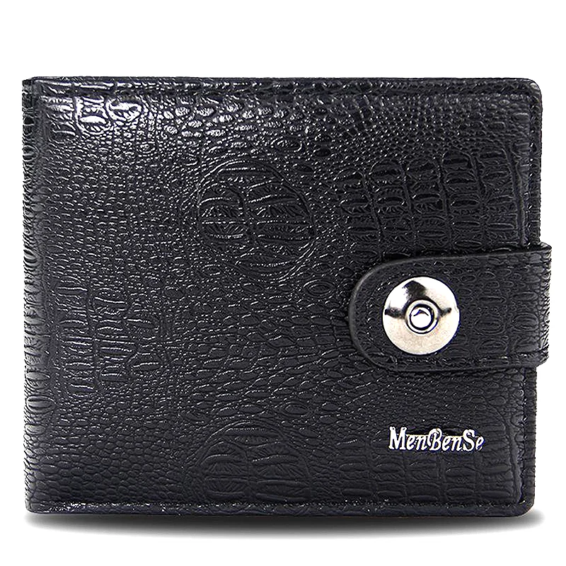 Men's Leather Wallet Short Hasp Slim Purse