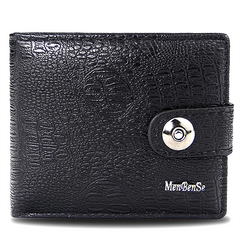 Men's Leather Wallet Short Hasp Slim Purse