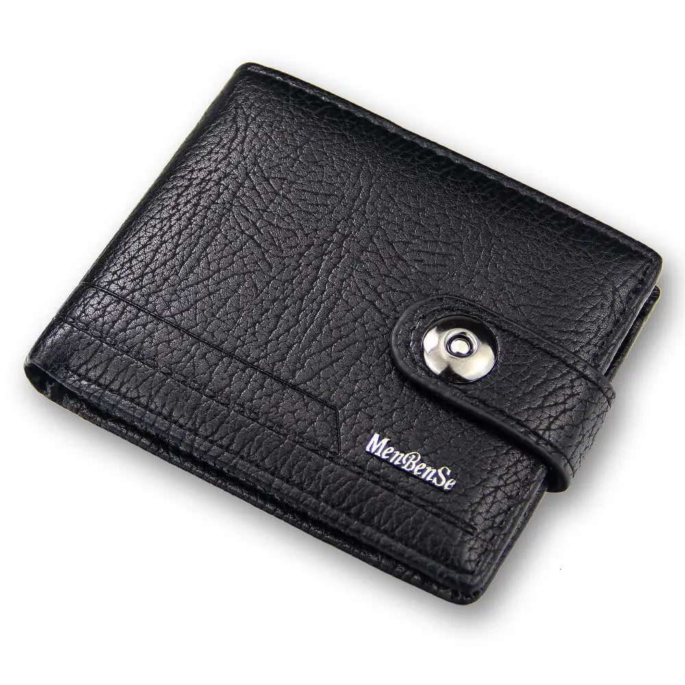 Men's Leather Wallet Short Hasp Slim Purse