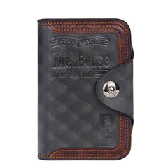 Men's Leather Clutch Bag Magnetic Snap Wallet