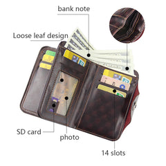 Men's Leather Clutch Bag Magnetic Snap Wallet