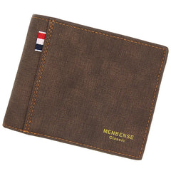 Men's Leather Trifold Wallet Vintage Retro Style Business Purse