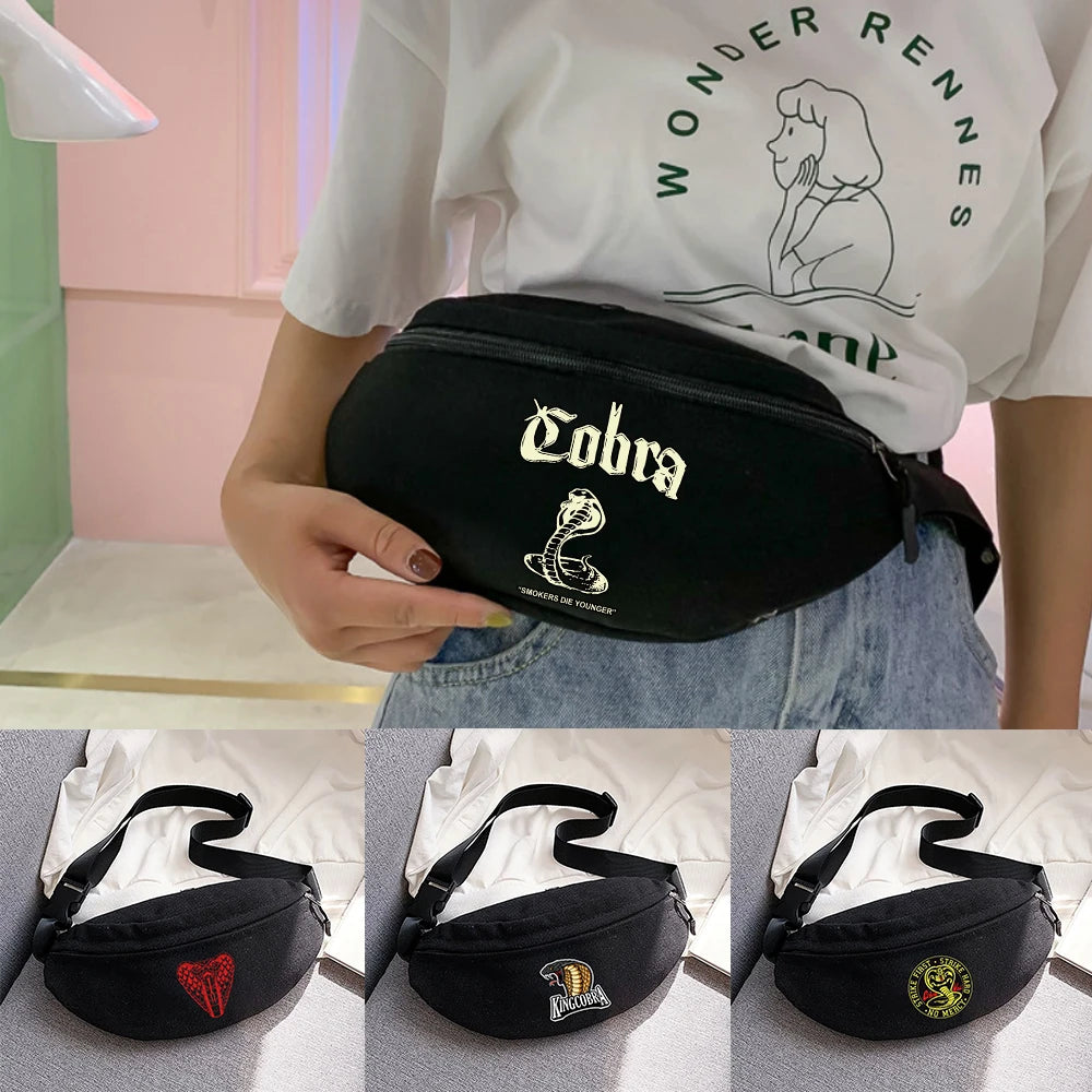 Outdoor Sports Waist Bag Snake Print Key Bag