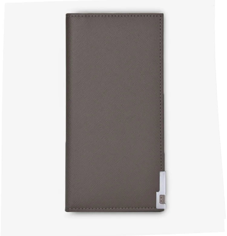 Men's Thin Leather Wallet Clutch Portefeuille Noir Homme