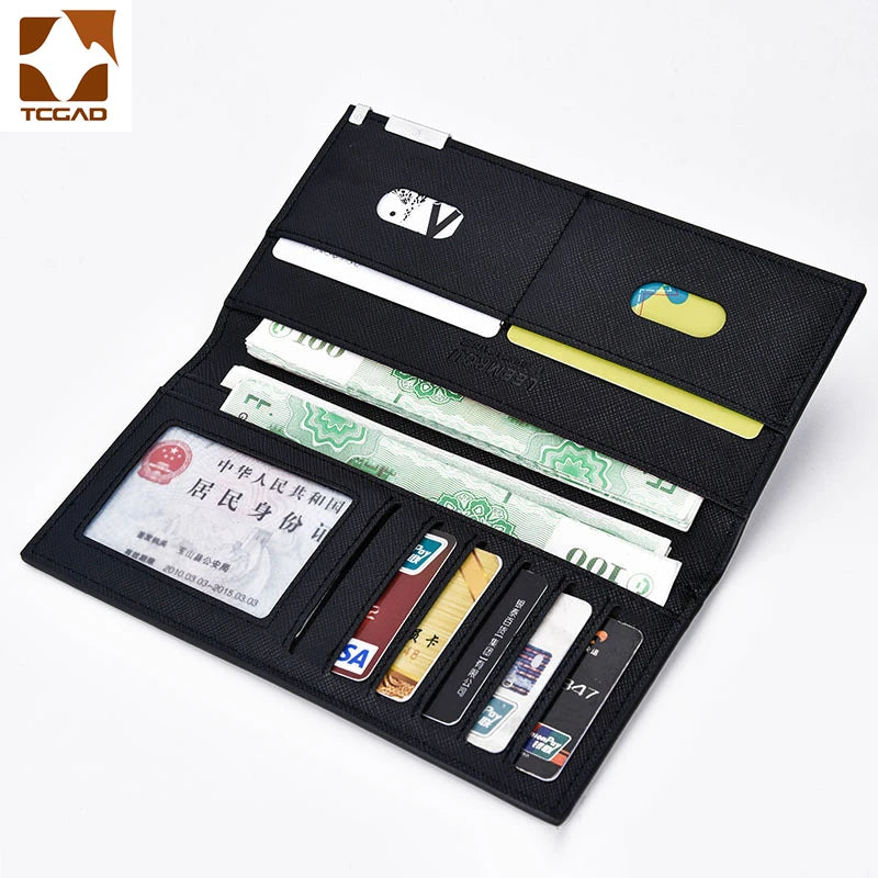 Men's Thin Leather Wallet Clutch Portefeuille Noir Homme
