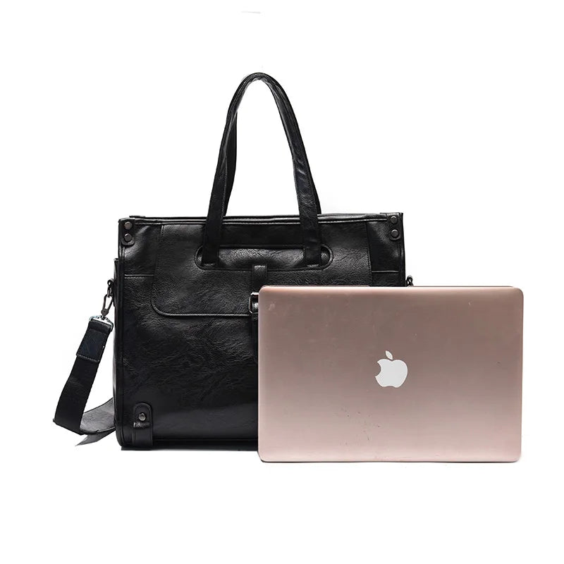 New Men's Leather Office Bag - Stylish and Functional