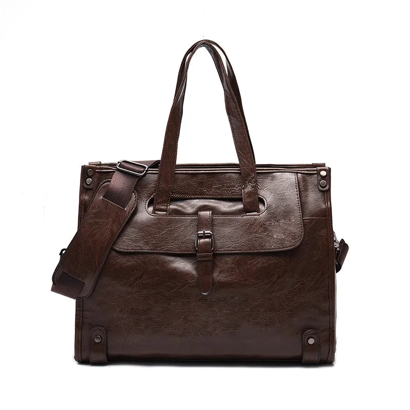 New Men's Leather Office Bag - Stylish and Functional