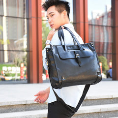 New Men's Leather Office Bag - Stylish and Functional