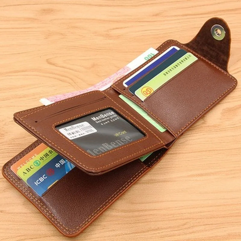Men's Vintage Style Leather Short Wallet