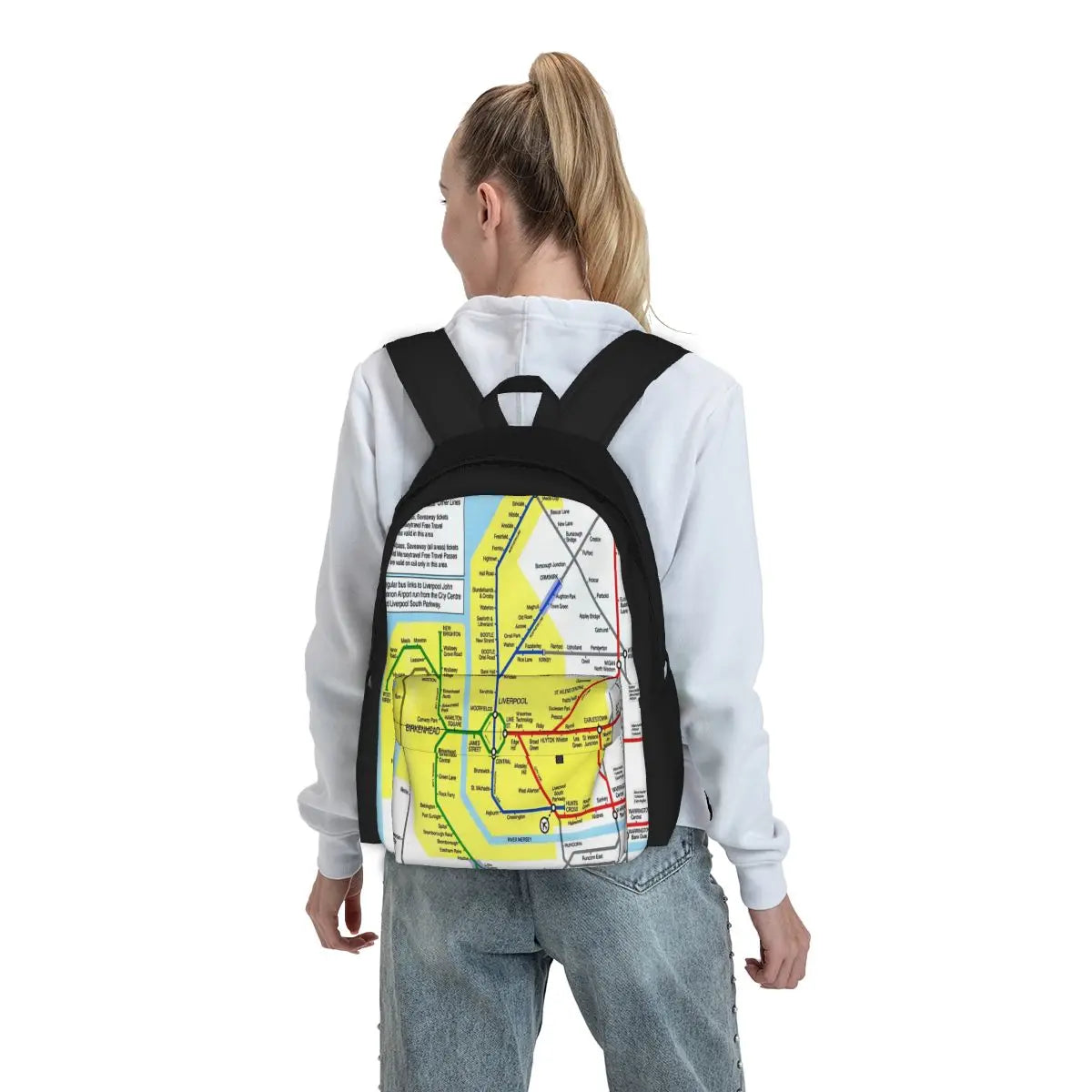 Merseyrail City Lines Map Backpacks Men's Backpacks Bags For Women Bags Men Hand