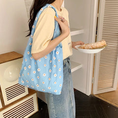Mesh Embroidered Flower Women HandBag Large Capacity Shoulder Bag