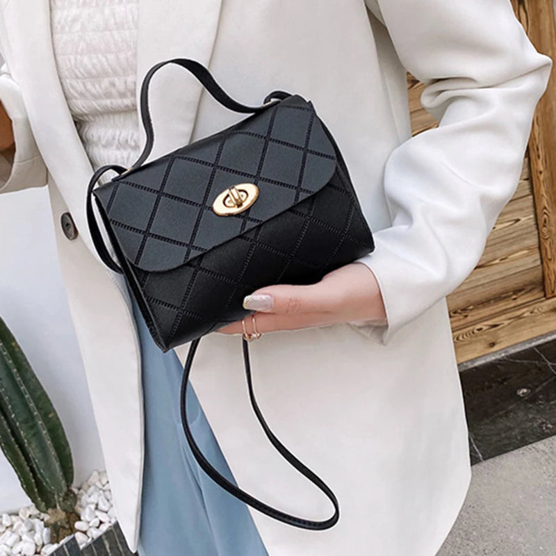 Women's Messenger Bag Crossbody Handbag Solid High Lady Shoulder Bag