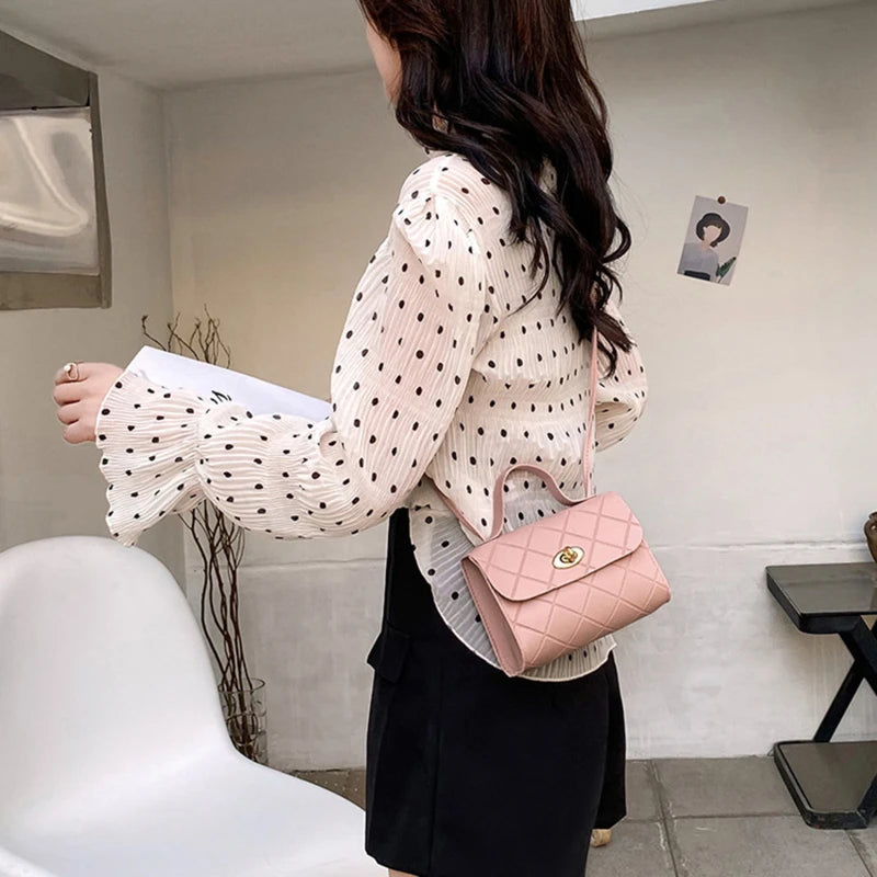 Women's Messenger Bag Crossbody Handbag Solid High Lady Shoulder Bag