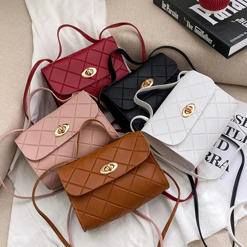 Women's Messenger Bag Crossbody Handbag Solid High Lady Shoulder Bag