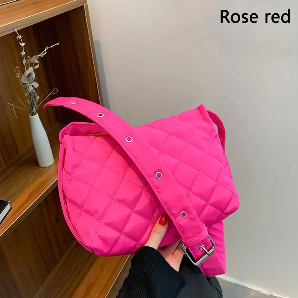 Women's Lingge Messenger Bag Quilted Shoulder Tote Chain Crossbody Bag