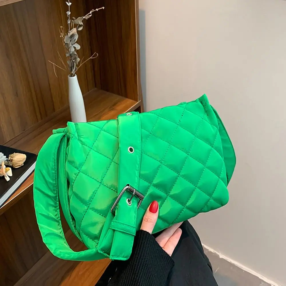 Women's Lingge Messenger Bag Quilted Shoulder Tote Chain Crossbody Bag