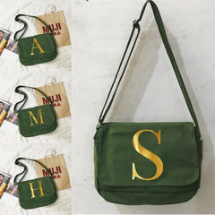 Japanese Multi-function Messenger Bag Golden Letter Pattern