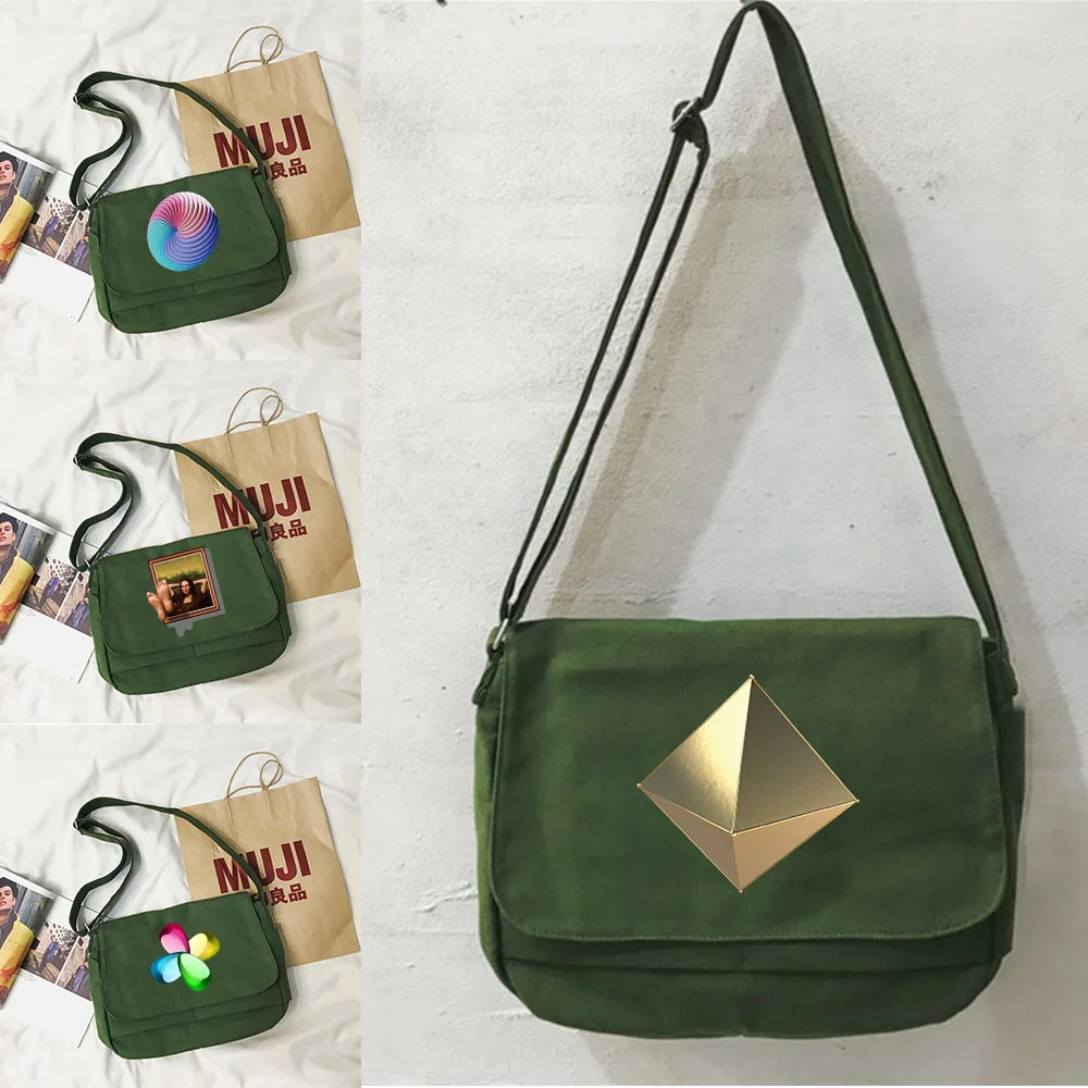 Japanese Multi-function Messenger Bag with 3D Pattern