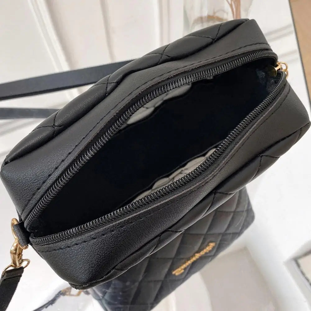 Plaid Embroidery Crossbody Bag for Women Large Capacity Shoulder Bag