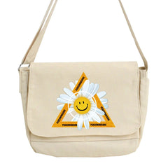 Daisy Pattern Messenger Bag College Style Shoulder Bag