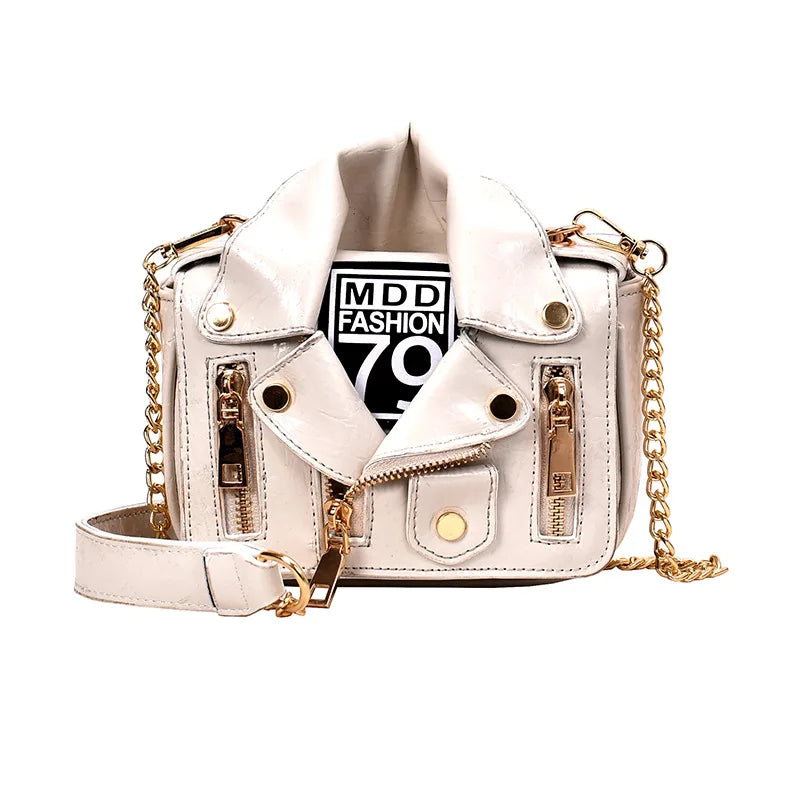 Rivet Zipper Leather Messenger Bag Shoulder Handbag