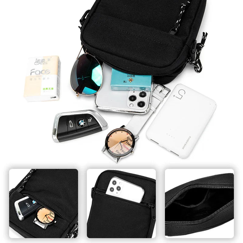 Mini Messenger Bag Crossbody Shoulder Female Bag Phone Pouch Double Layer Purse