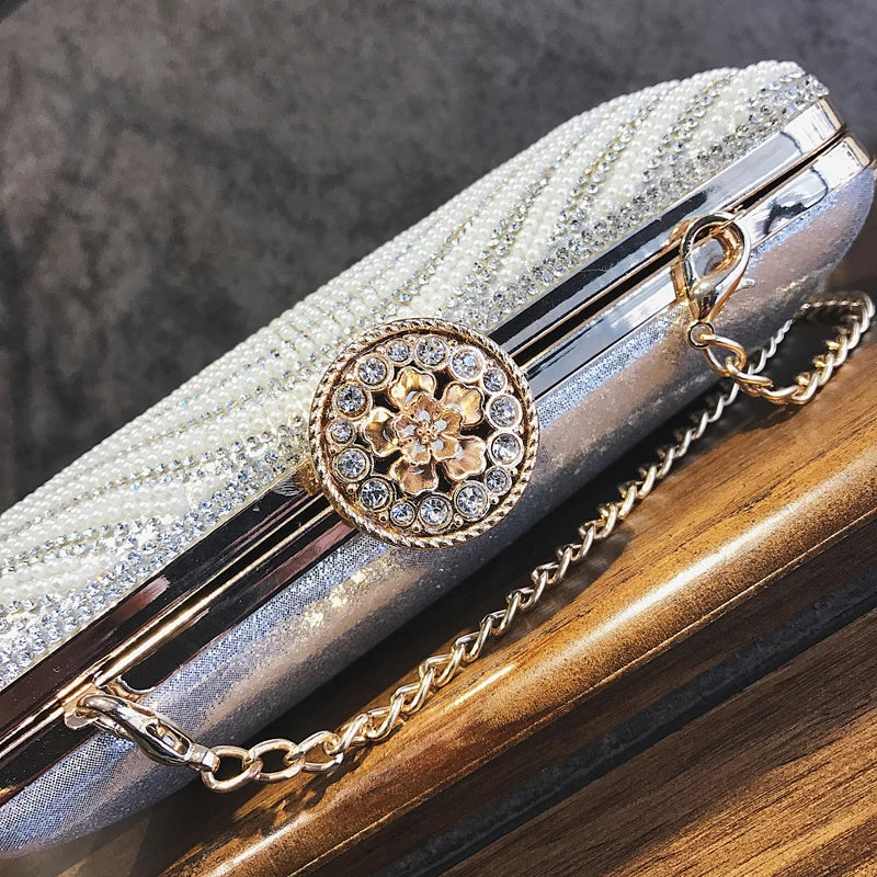 Crystal Evening Clutch Bag Diamond Clutches Purse Chain Shoulder Bag