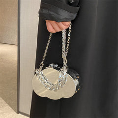 Metal Crossbody Bags Hard Purse Gothic Cloud Shape Shoulder Bag