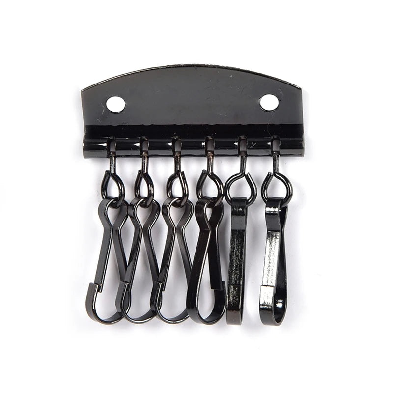 Metal Key Holder Key Row Keyring Organnizer 6 Snap Hook for Leather Craft