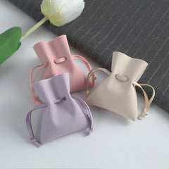 Microfiber Velvet Small Jewelry Gift Bags 7x8cm Drawstring Organizer Pouches