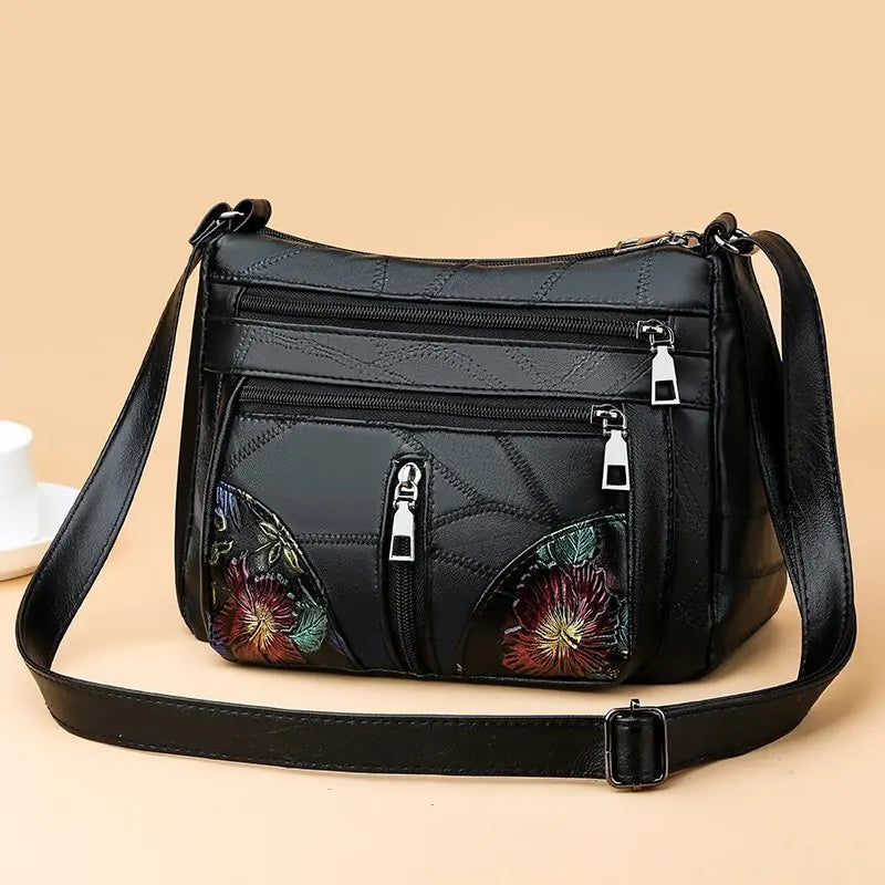 Japanese Soft PU Shoulder Crossbody Bag for Women Large Capacity