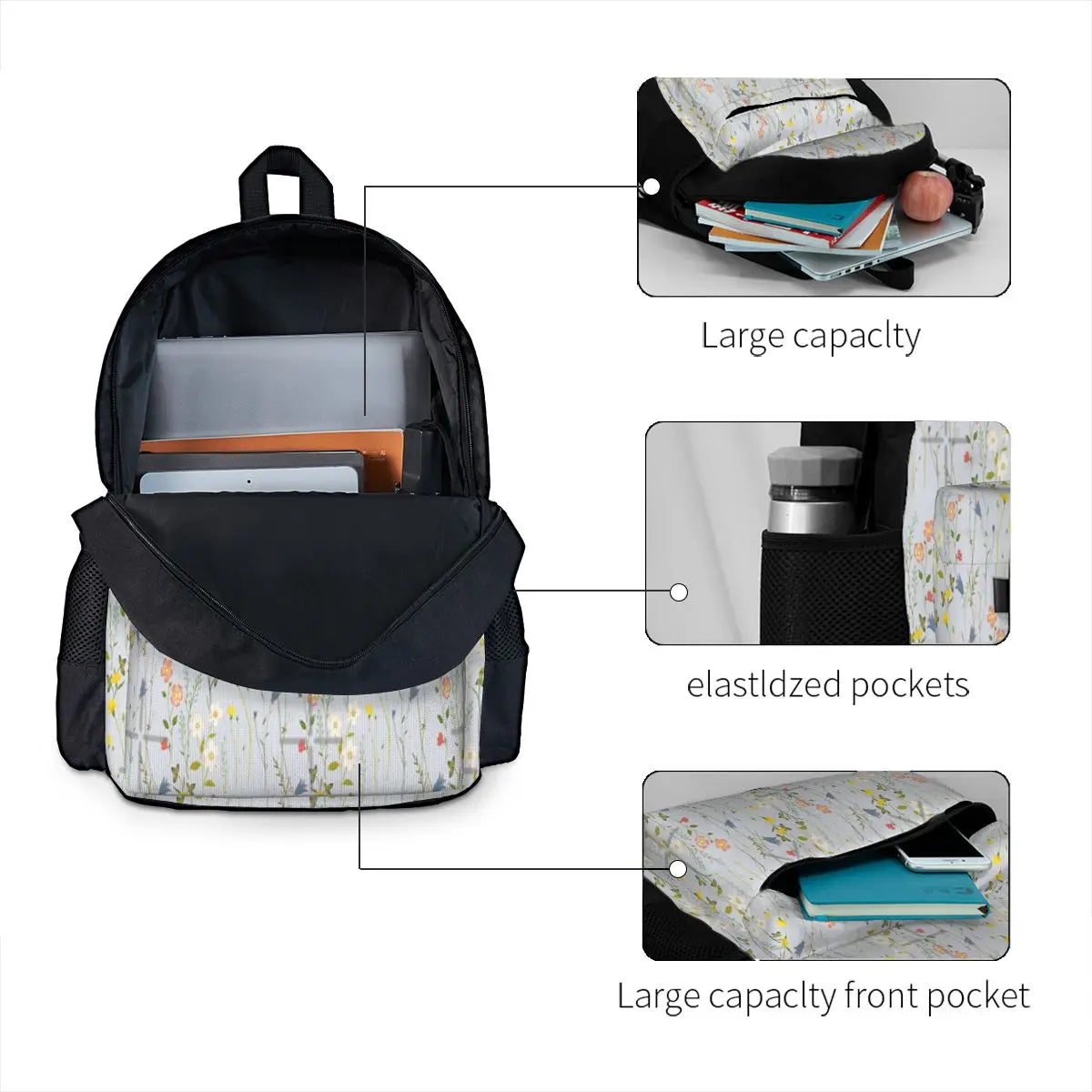 Midsummer Flowers Backpacks Men's Backpacks Bags For Women Plain Male Backpack