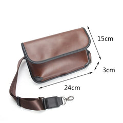 Retro Men Chest Pack Waist Bag Leather Crossbody Bags Unisex Travel Fanny Pack S