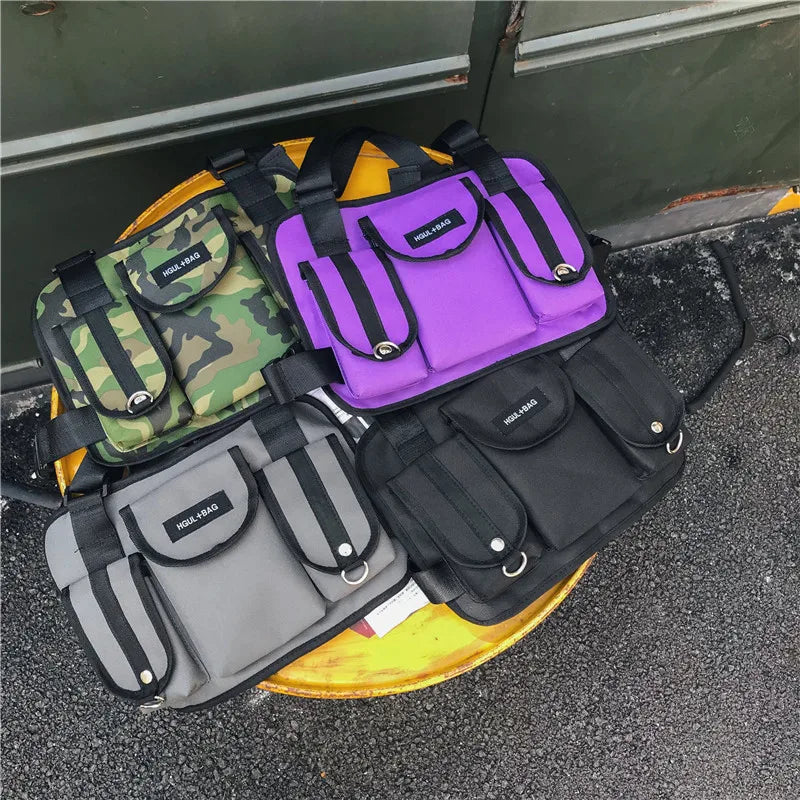 Canvas Waist Chest Bag Kanye Chest Rig Streetwear Tactical Shoulder Bag Backpack